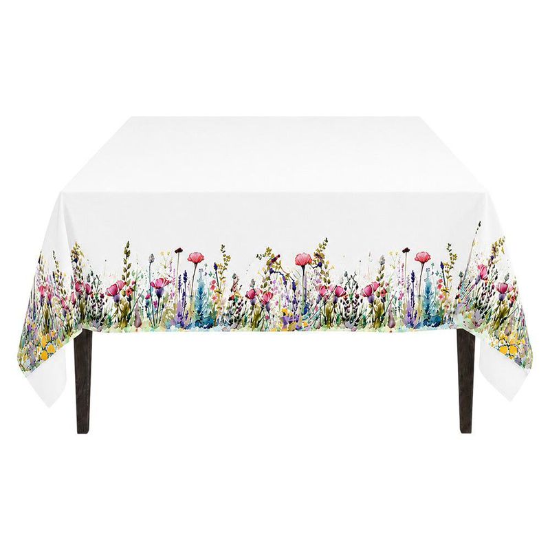 Mantel Cuadrado con Diseño Flores para Comedor de 180 x 180 cm Multicolor