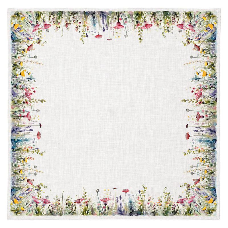 Mantel Cuadrado con Diseño Flores para Comedor de 180 x 180 cm Multicolor