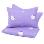 Set de Sábanas Queen Diseño de Gatitos Color Lila de 4 Piezas