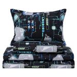 Set de Sábanas Imperial Diseño Gamer Color Negro Multicolor de 3 Piezas