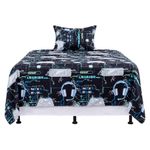 Set de Sábanas Imperial Diseño Gamer Color Negro Multicolor de 3 Piezas