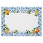 Individual con Diseño Mosaico para Mesa de Comedor de 35 x 50 cm Azul y Naranja
