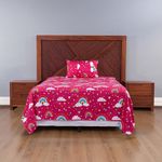 Set de Sábanas Imperial Diseño de Arcoíris Color Rojo Multicolor de 2 Piezas