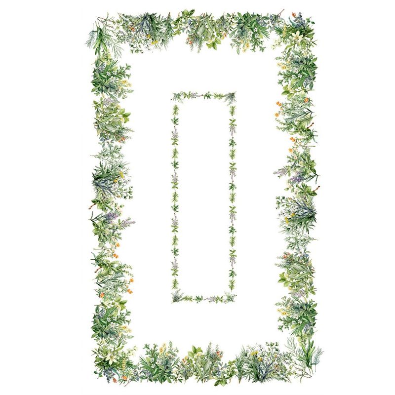Mantel Rectangular con Diseño Jardín para Comedor de 180 x 320 cm Verde