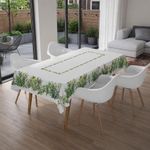 Mantel Rectangular con Diseño Jardín para Comedor de 180 x 320 cm Verde