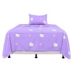 Set de Sábanas Imperial Diseño de Gatitos Color Lila de 3 Piezas