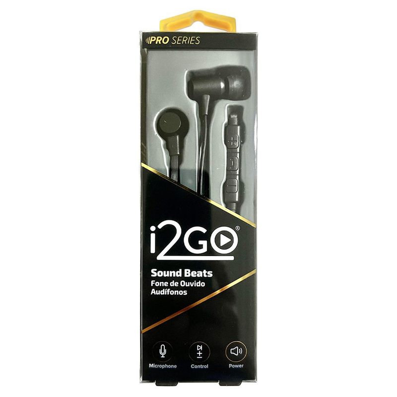 Audífonos Alámbricos Internos con Micrófono y Control de Volumen Color Negro