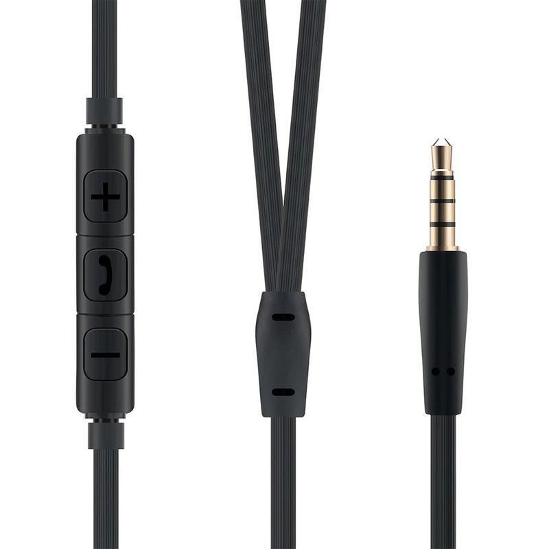 Audífonos Alámbricos Internos con Micrófono y Control de Volumen Color Negro
