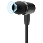 Audífonos Alámbricos Internos con Micrófono y Control de Volumen Color Negro