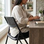 Silla Aiden de Metal y Polipropileno Plegable para Interior y Exterior Color Negro