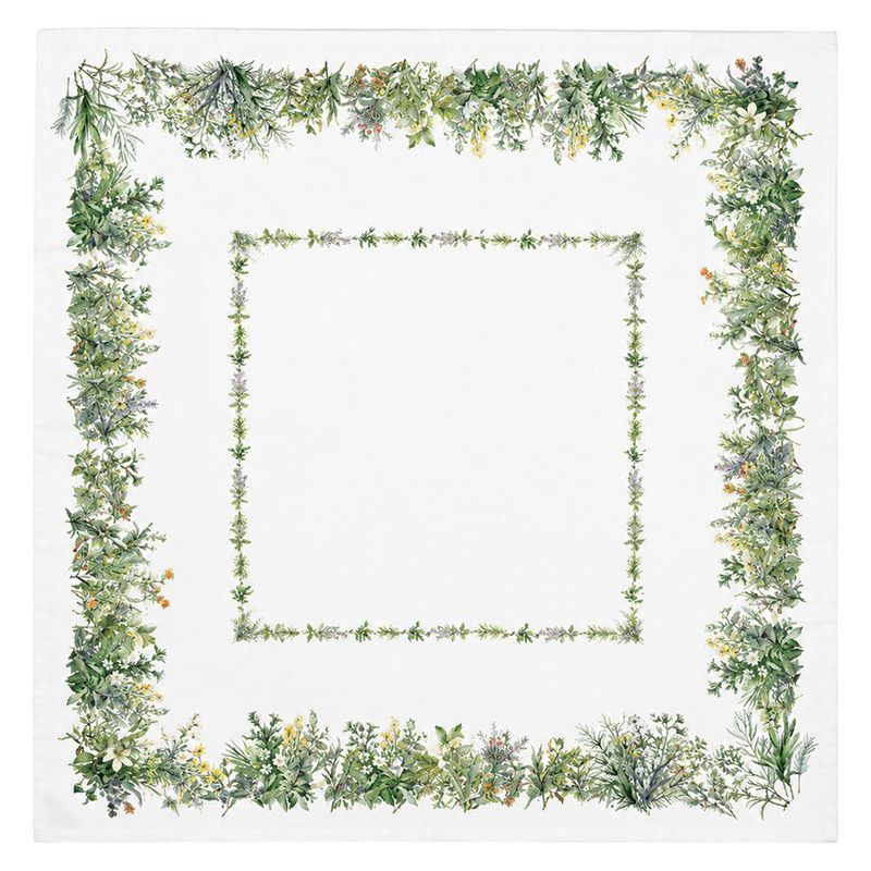 Mantel Cuadrado con Diseño Jardín para Comedor de 180 x 180 cm Verde
