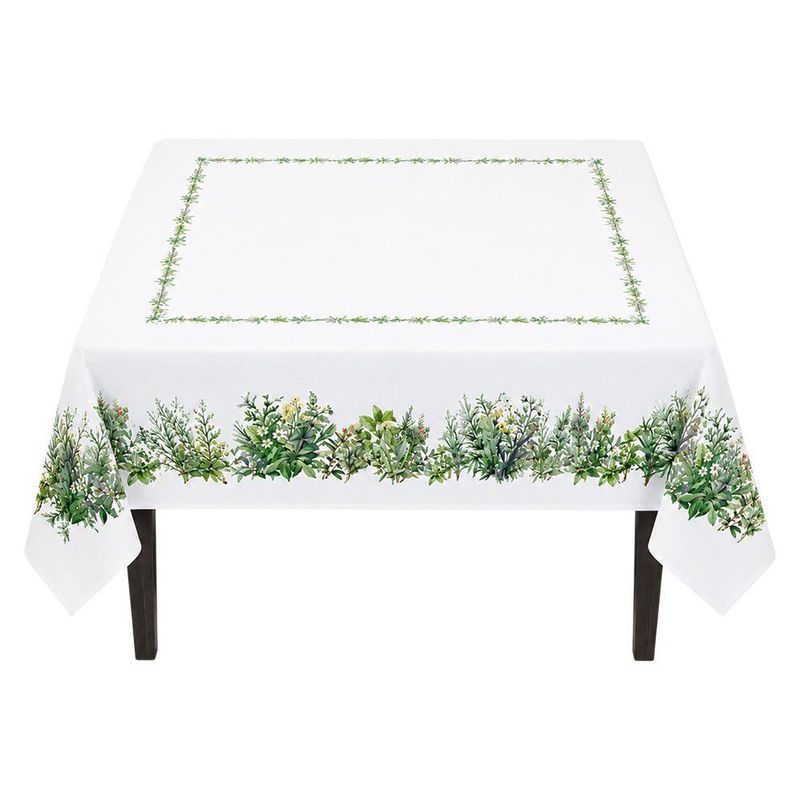 Mantel Cuadrado con Diseño Jardín para Comedor de 180 x 180 cm Verde