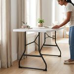 Mesa Plegable Oskar de Polietileno con Altura Ajustable de 122 cm Color Blanco