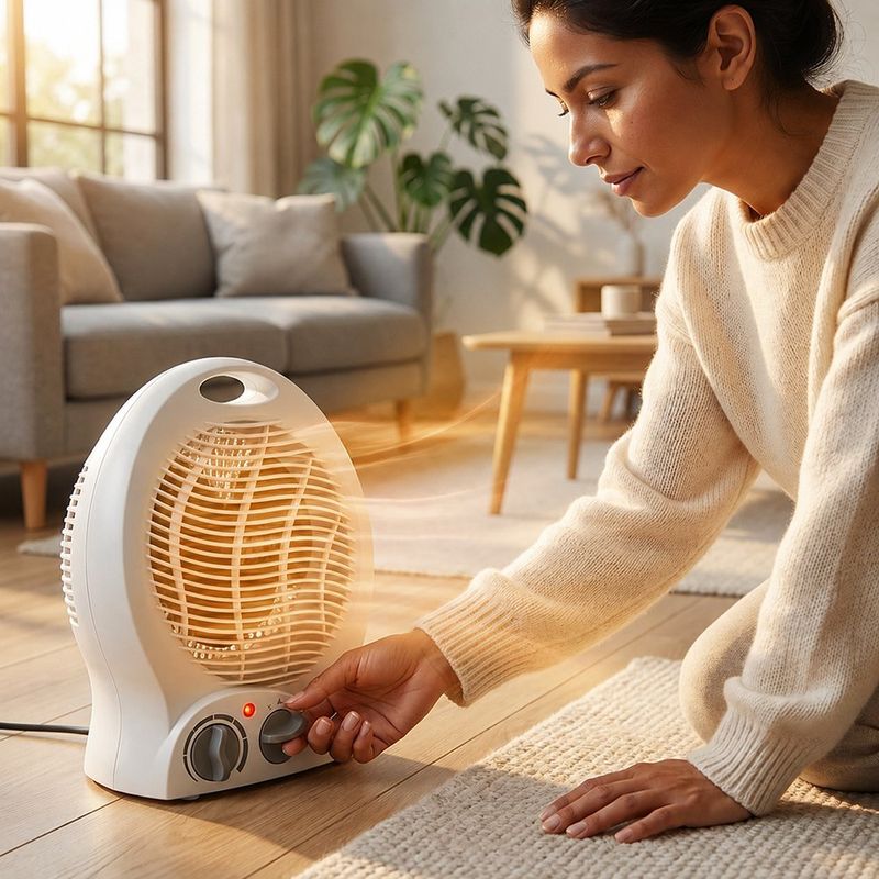 Calefactor y Ventilador Compacto de 1500 W con Termostato Ajustable Color Blanco