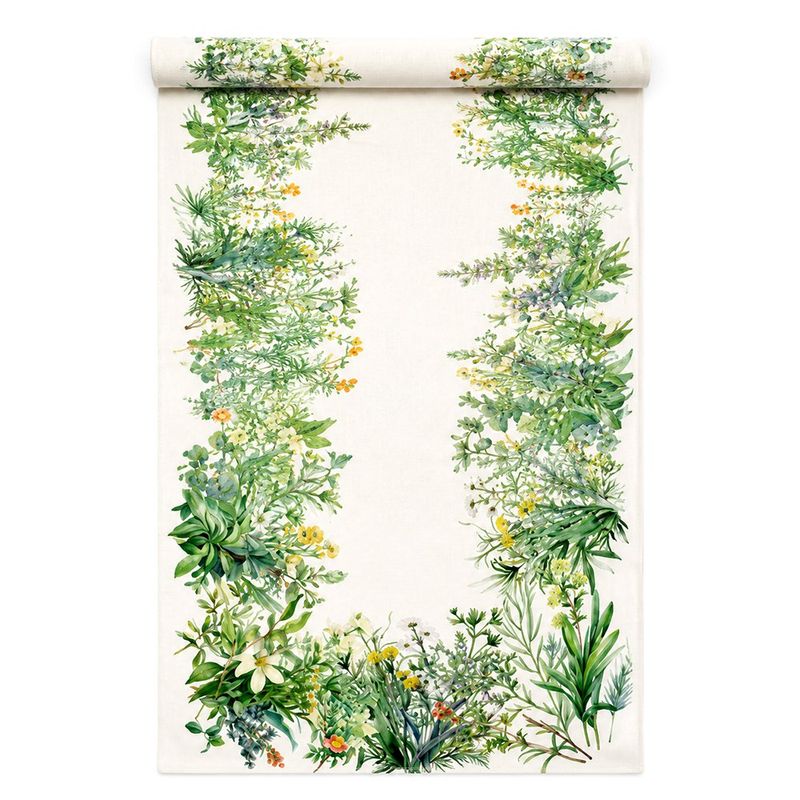 Camino de Mesa con Diseño Jardín para Comedor de 150 x 50 cm Verde