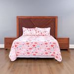 Set de Sábanas Queen Diseño de Nubes Color Rosado Multicolor de 3 Piezas