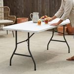 Mesa Plegable Oskar de Polietileno para Interior y Exterior de 183 cm Color Blanco