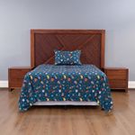 Set de Sábanas Imperial Diseño de Cohetes Color Azul Multicolor de 2 Piezas
