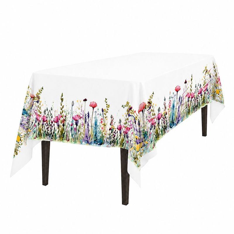 Mantel Rectangular con Diseño Flores para Comedor de 180 x 250 cm Multicolor