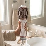 Cepillo Secador White Rose ES-50 de 1300 W 3 en 1 Color Blanco y Rose Gold