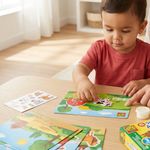 Set de Actividades Dónde Vivo con Figuras de Animales y Adhesivo Seguro