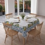 Mantel Cuadrado con Diseño Mosaico para Comedor de 180 x 180 cm Azul y Naranja