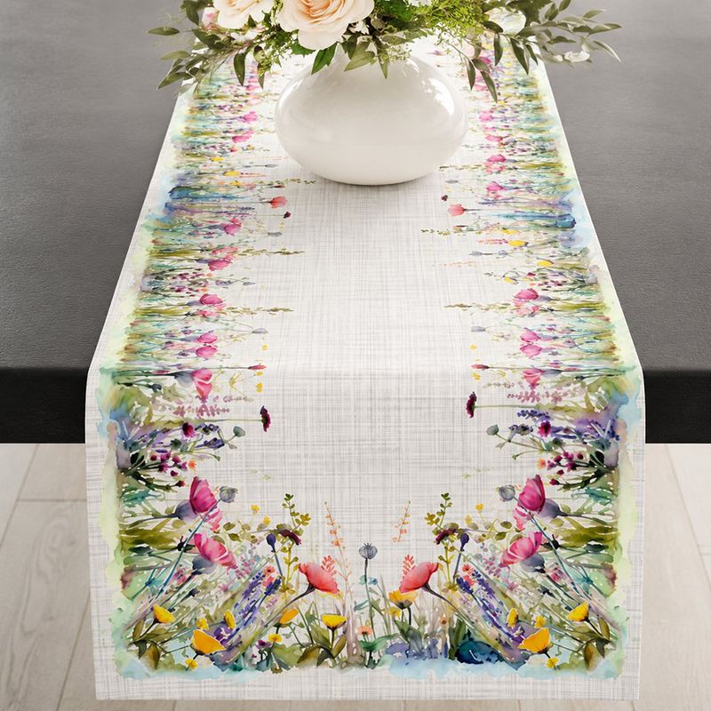 Camino de Mesa con Diseño Flores para Comedor de 150 x 50 cm Multicolor