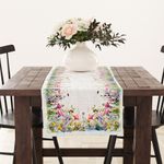 Camino de Mesa con Diseño Flores para Comedor de 150 x 50 cm Multicolor