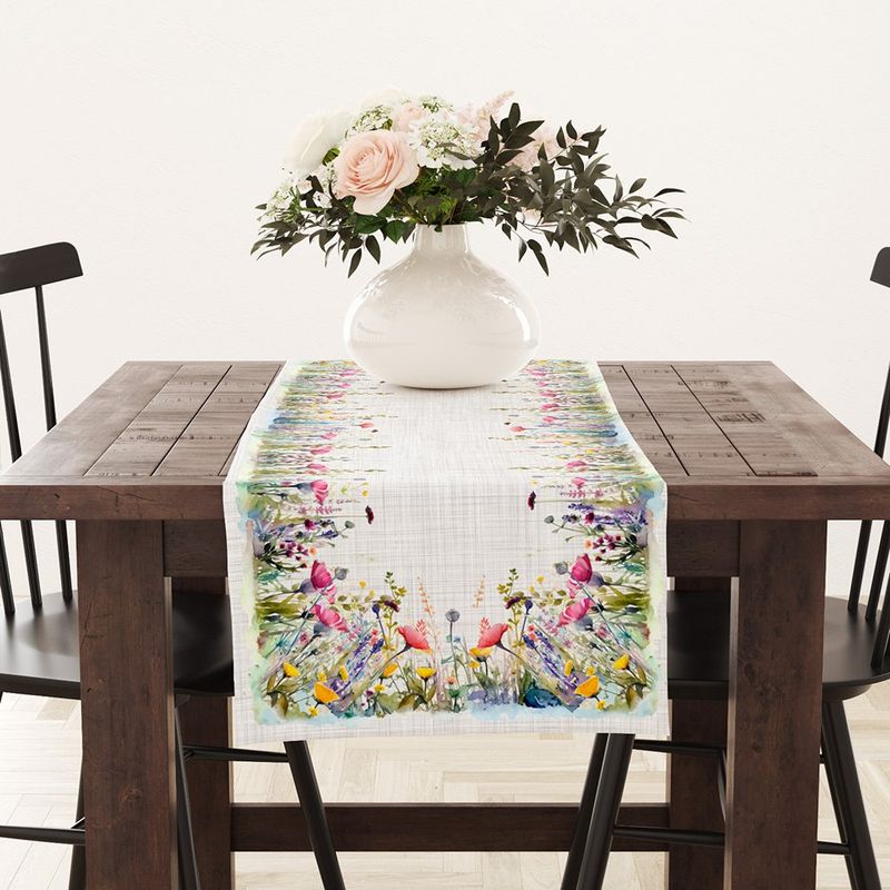 Camino de Mesa con Diseño Flores para Comedor de 150 x 50 cm Multicolor