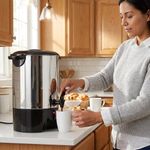 Percoladora Eléctrica de Acero Inoxidable para 30 Tazas con Dispensador Color Cromo