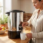 Percoladora Eléctrica de Acero Inoxidable para 30 Tazas con Dispensador Color Cromo