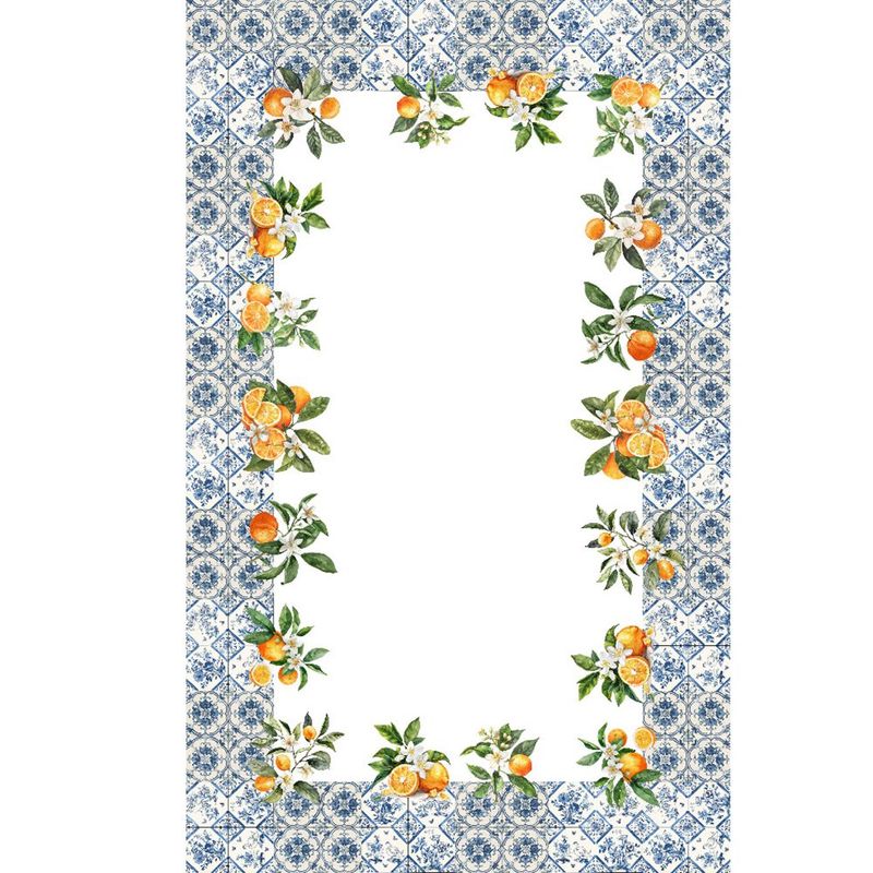 Mantel Rectangular con Diseño Mosaico para Comedor de 180 x 320 cm Azul y Naranja
