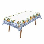 Mantel Rectangular con Diseño Mosaico para Comedor de 180 x 320 cm Azul y Naranja