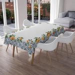 Mantel Rectangular con Diseño Mosaico para Comedor de 180 x 320 cm Azul y Naranja