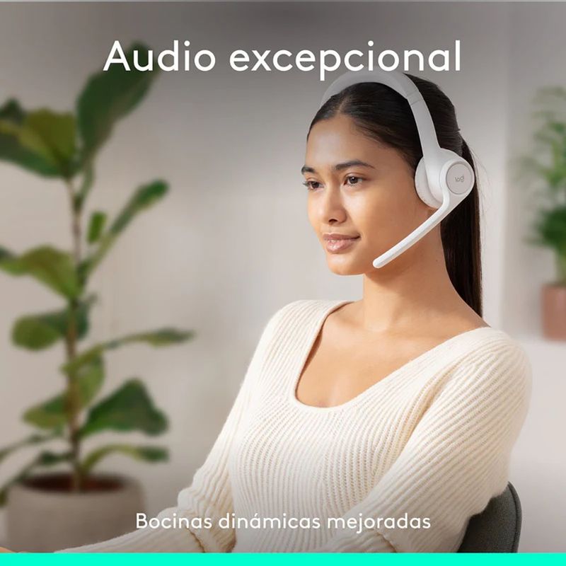 Audífonos Inalámbricos de Diadema Zone 300 con Micrófonos Dobles Color Blanco
