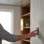Lámpara Colgante LED de 1 Luz con Pantalla Mármol Simulado Beige y Base Negra