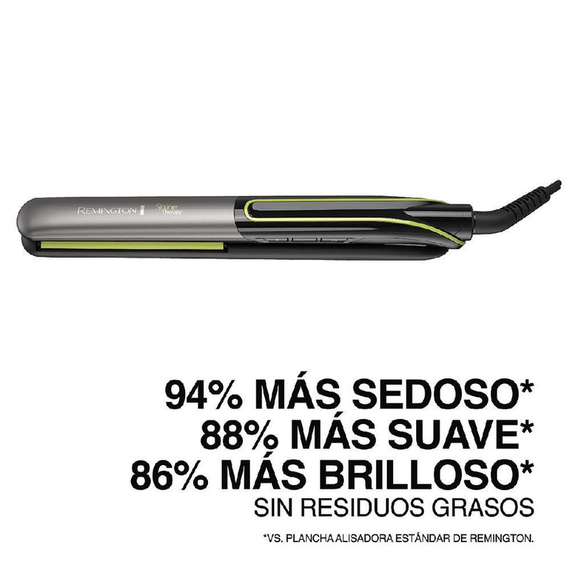 Plancha Alisadora Shine Therapy Aguacate y Macadamia Digital Color Negro