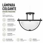 Lámpara de Techo de 2 Luces Semicircular Café Oscuro y Blanco E27 60W