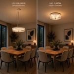 Lámpara Colgante LED Convertible a Plafón con Pantalla Acrílica Blanco Mate 36W