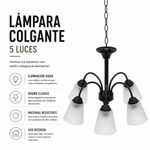 Lámpara de Techo de 5 Luces con Vidrio Esmerilado y Acabado Chocolate E27 40W