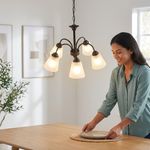 Lámpara de Techo de 5 Luces con Vidrio Esmerilado y Acabado Chocolate E27 40W