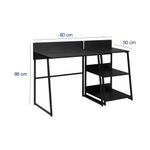 Set de Escritorio y Librera Socca con Estantería Lateral de 80 x 49.5 x 86 cm Negro