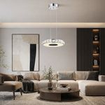 Lámpara Colgante LED de 1 Luz con Cristales Decorativos y Acabado Plateado G9 18W