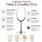 Copa para Vino de Vidrio Crystalline 20 Oz Diseño Olivia 2 Piezas