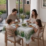 Mantel Cuadrado con Diseño Jardín para Comedor de 180 x 180 cm Verde