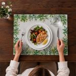 Individual con Diseño Jardín para Mesa de Comedor de 35 x 50 cm Verde