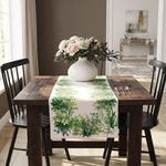 Camino de Mesa con Diseño Jardín para Comedor de 150 x 50 cm Verde