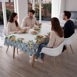 Mantel Rectangular con Diseño Mosaico para Comedor de 180 x 320 cm Azul y Naranja