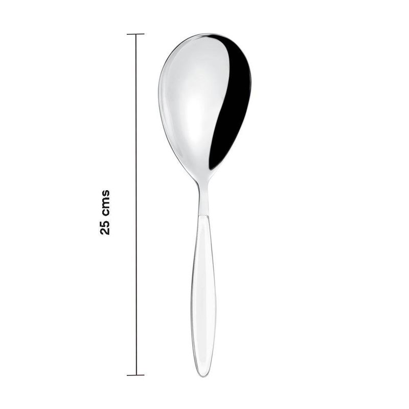 Cuchara para Arroz Feeling de Acero Inoxidable con Mango Blanco de 25 cm