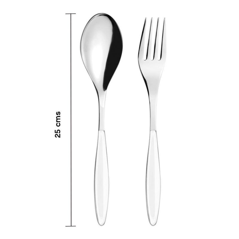 Set de 2 Cubiertos para Servir Feeling de Acero Inoxidable con Mango Blanco de 25 cm